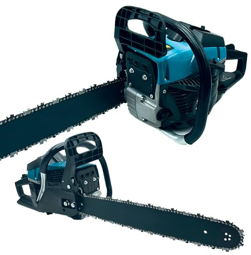 MAKA Motosega a Scoppio con Motore 2 Tempi 58cc con Lama da 20 50 cm Avviamento a Corda Accelleratore Pulsante Aria Blocco Catena Automatico Miscela Olio 25:1 Antivibrazione Carburante 550ml (58cc)