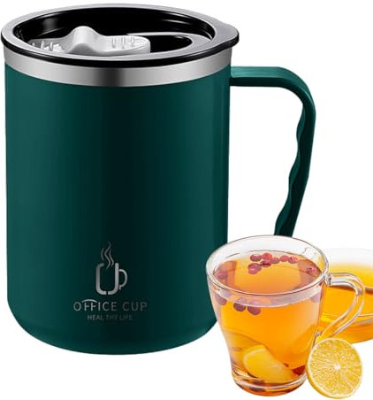 Thermal Mug With Handle, 500ml Insulated Coffee Cup With Handle, Stainless Steel Thermal Cup, Reusable Coffee Tumbler With Handle And Lid, Leakproof Insulated Portable Mug For Drinks, Coffee, Tea
