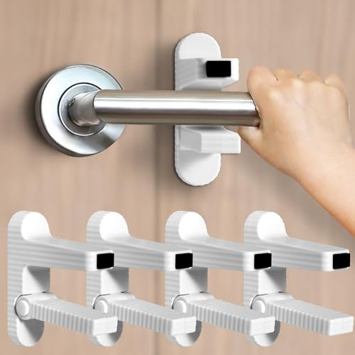 Serrures à Levier de Porte pour Enfants et Petproof, Serrure de Poignée de Porte de Sécurité pour Bébé, 4 Pièces (4pcs)