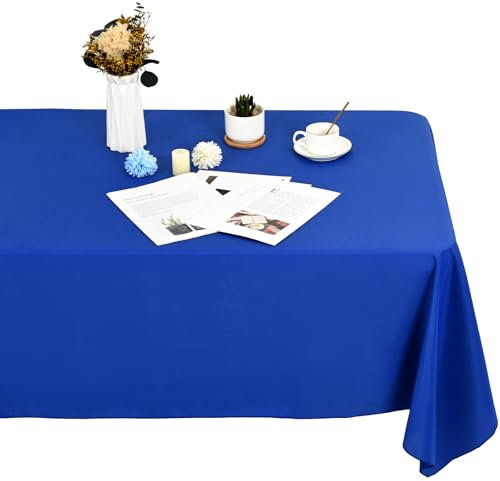 1 Stück Rechteck Tischdecke,153x260cm Königsblaue Tischdecke Polyester Tischdecke für 1,8m Rechteck Tische,Fleck und Falten beständige waschbare Stoff Tischdecke für Hochzeit,Restaurant