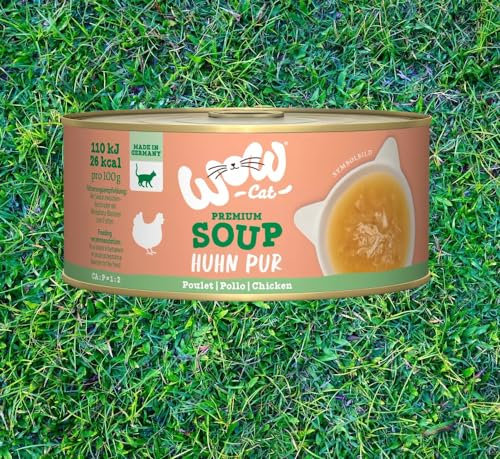 Wow Cat | Katzen Premium Nassfutter | Suppe in der Dose | (70 g (12er Pack), Huhn)