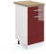 Vicco Küchenunterschrank R-Line, Bordeaux Hochglanz/Weiß, 40 cm, AP Eiche