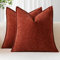 Sungeek 2er Set Chenille Kissenbezüge, Weich Dekorativ Zierkissenbezüge Umwickelte Kante Kissenbezug Dekokissen Deko Bezug Einfarbig Kissenhülle für Sofa Schlafzimmer Wohnzimmer (50x50cm, Rost)