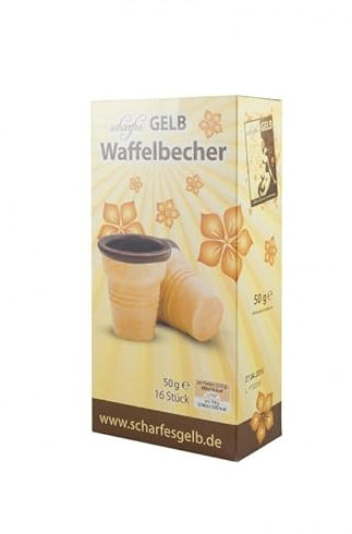 scharfesGelb Waffelbecher 16 Stück für den leckersten Eierlikör Geschmack