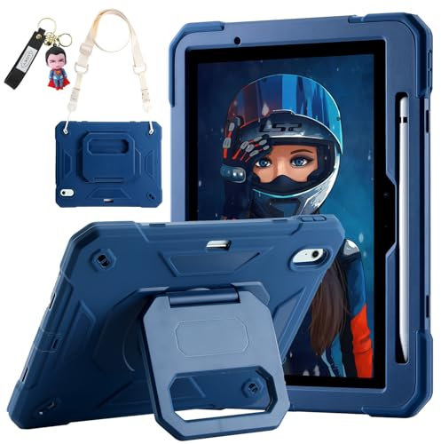 MARKILL Schutzhülle für iPad Air 27,9 cm (11 Zoll), 2024 (M2) mit Bleistiftschlitz, um 360 Grad drehbarer Griff, magischer Ständer, Schlüsselanhänger/Tragegurt, robuste Schutzhülle für iPad Air 6.