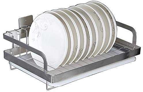 LXWKAI Escurridor de Platos Colgante, Estante de Secado de Platos montado en la Pared con escurridor para encimera de Cocina, Acero Inoxidable 304