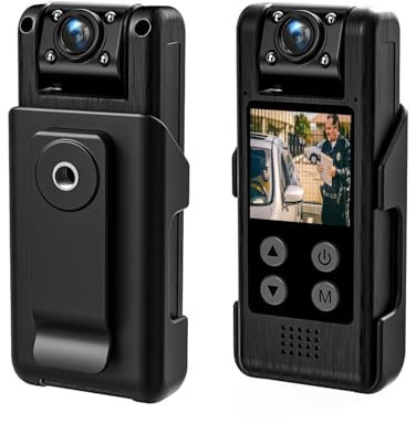 MENDUNER Körperkamera mit Audio und Videoaufzeichnung, 4K Ultra HD, 140 Grad Weitwinkel, 180 Grad Objektivdrehung, HDNachtsicht 5m, mit HandyAPP, LoopVideo