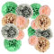 18 Pcs Green Paper Party Decorations, Hanging Paper Pompoms Pom Poms Flower Papers Fan Decoration, for Wedding Festival Carnival Mexican Birthday Party Decorations