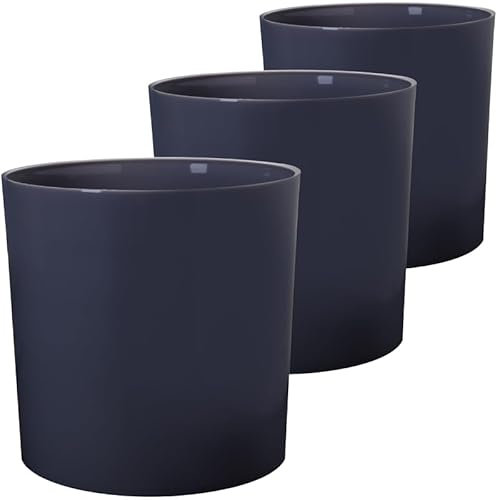 2friends Blumentopf 3er Set, Anthrazit - Robuste Pflanzkübel für Innen und AuÃŸen - Wetterfest, UV-beständig, Pflegeleicht - Ideal für GroÃŸe Pflanzen und Blumen.