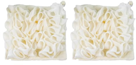 Fleurs de Douche, 2 en 1 éponge de Bain en Luffa et Mailles Fine, Gants Corps Carrés Exfoliant, avec Cordon de Serrage, pour Nettoyer et Lisser la Peau