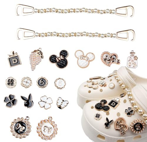 Pamtns 18 Pièces Accessoires de Chaussure en Strass Charm pour Chaussures Pins pour Crocs Décorations de Chaussures de Bricolage Breloques de Chaussures pour Femme Cadeau à Faire Soi-Même