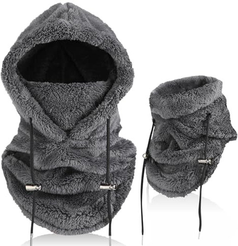 AYPOW Winter Thermo Fleece Sturmhaube Herren Damen, Multifunktionale Outdoor Winddicht Gesichtshaube Warm Skimaske mit Nackenwärmer Halswärmer, Unisex Gesichtsmaske Radfahren Motorräder Wandern Laufen