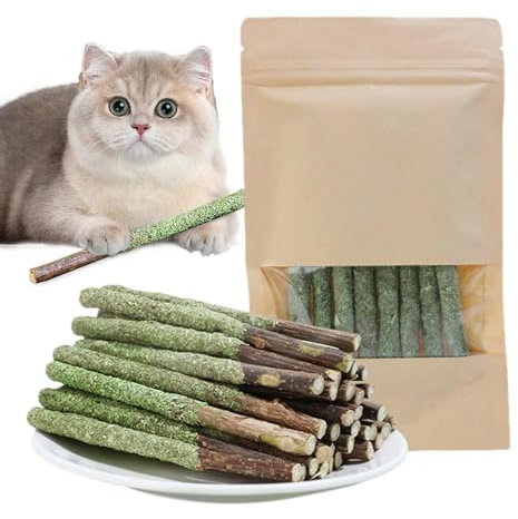 Katzengras-Stäbchen, Snacks Für Haustiere, Katzengras-Beißstäbchen, Grass Cat Molar Rod, Katzenminze-Spielzeug Klebt Indoor-Kätzchen, Haarballenentfernung, Natürlicher Gras-Backenstab, Frischer Katz