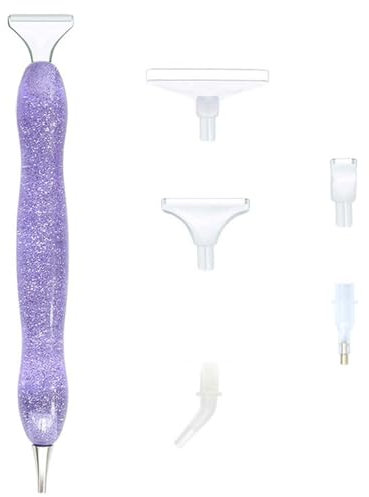 PLUSHCEWT Ergonomic Diamond Painting Pen Set - 7 Piece Kit with Multi-Placer Tips, Replacement Pen Heads, for 5D Diamond Paint DIY Craft