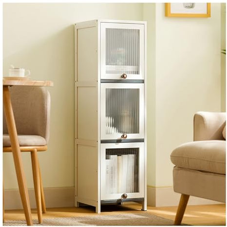 Antiker Curio Vitrine mit Acryltür, versiegelt, leicht zu reinigen, ideal für Wohnzimmer oder Arbeitszimmer, 30 x 106 cm