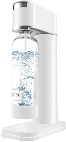 kisidus Wassersprudler Sodamaschine mit 1 Liter Flasche, Stylisch und platzsparend, Höhe 40,5 cm, Weiss