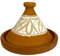 Tajine marocaine en terre cuite, diamètre 37 x 28 cm, décoré à la main, naturel non émaillé, pour 6 à 8 personnes