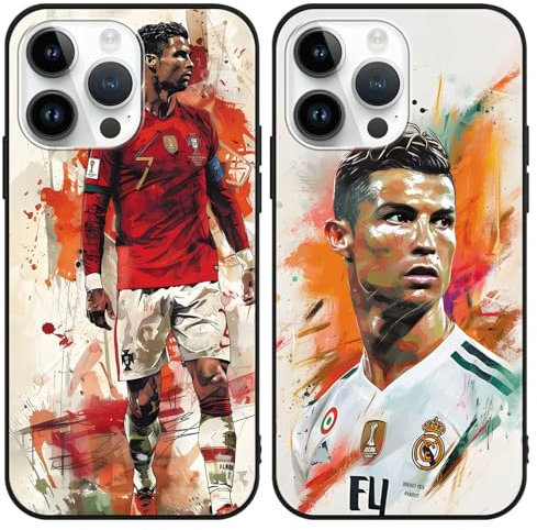 TBNMBGY 2 Stück Handyhülle für iPhone 6 Hülle 4.7, Fußball Legend Player Cool Mode Sport 7 Muster Case Weich Silikon Stoßfest Cover Schutzhülle für Fans, Idol