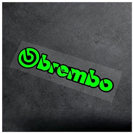 Brembo Motorcycle Brake Stickers (1PC) - High-Temp Resistant Vinyl Decals for Brake Calipers - DIY Motorbike Modification - Official Style Lettering Decoration(BRE-Green-G,7.4x2CM(S))