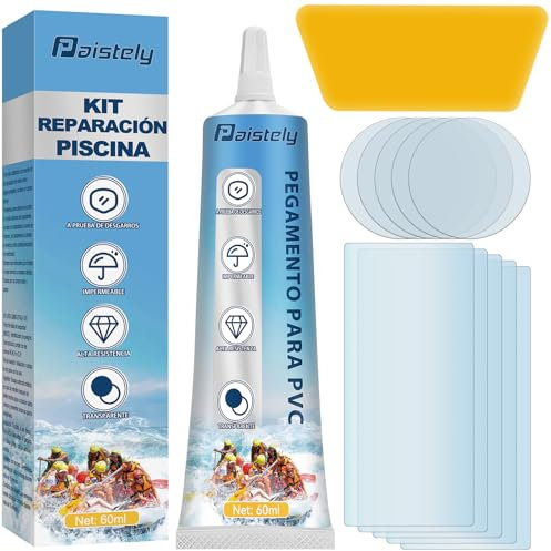 Parche Piscina, Sal, Agua Caliente y Resistente a los Rayos UV Liner Piscina, Kit Reparación Piscina Repara una Variedad de inflables, incluidos Piscinas de SPA inflables (60g)