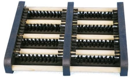 Starmann Drehbare Schuhputzmatte aus Holz | Zweiseitige Schuhabtreter mit rotierenden Holzrollen | Gründliche Reinigung für Sohlen und Seiten | Robuste Konstruktion für Innen & Außen | Modell Elba