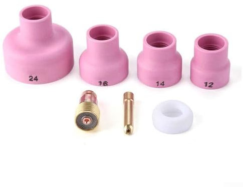 WIG-Schweißer-Zubehör-Set, WIG-Schweißbrenner mit Aluminiumoxid-Düse, WIG-Schweißteile, Gaslinsenfutter, Zubehör-Set für WP9 20 (2,4 mm)