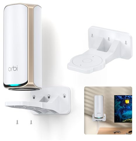 EDUP Orbi WiFi 7 Wall Mount Kit, ABS Orbi & Nighthawk Tri-Band Router Mount Bracket Optimize Space Compatible with Orbi WiFi 7 Mesh Systems & All Nighthawk Wi-Fi 7 Routers (White, 1 Pack)