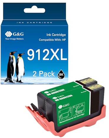 G&G Patronen kompatibel für HP 912 Druckerpatronen XL 912XL Multipack für HP OfficeJet Pro 8020 8022e 8010 8012 8013 8014 8015 (2 Schwarz)