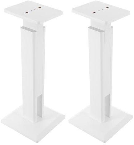 soudesileim 1 Paar Lautsprecherständer Höhenverstellbar 65-85cm, Jeder Stand max Tragfähigkeit 30kg, Boxenständer Freistehend mit Anti-Rutsch Pads, Speaker Stand (Weiß)