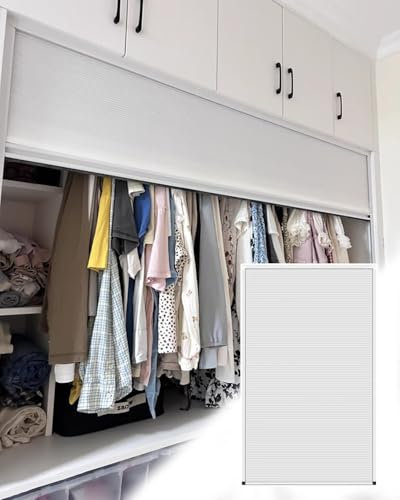 Puerta plegable interior para espacios pequeños que ahorra espacio, puerta corredera de armario, tamaño personalizado (75 x 80 cm), instalación sin taladro, ideal para armarios de cocina y armarios.