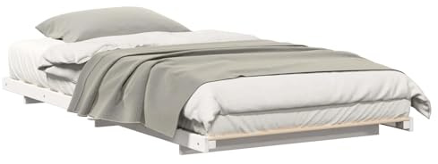 vidaXL Bed Frame White 90 x 200 cm Solid Pine Wood