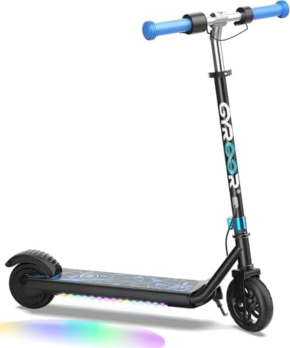 Gyroor Unicorn E Scooter Kinder 6-12 Jahre, 150W Motor Elektroroller für Kinder 10/13/16 km/h LED Digitalanzeige, Musik E Roller Kinder Bunte Regenbogenlichter, 3 Einstellbare Höhe Elektrorscooter