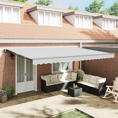 Elektrische Semi-Kassettenmarkise mit einziehbarem Metallrahmen in Anthrazit, motorisierte Terrassenmarkise mit Fernbedienung, UV-beständige Aluminium-Abdeckung für Balkon
