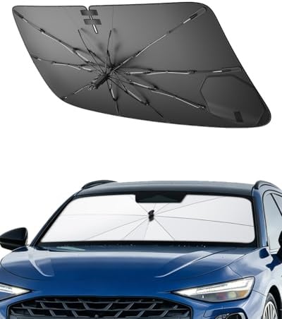 SHAOHAO Compatible con Audi A6 A7 Etron 2019-2026 Sombrilla para Coche Parasol Fácil Almacenamiento Tirador con cordón Protección UV Protector Solar Accesorios Parasol