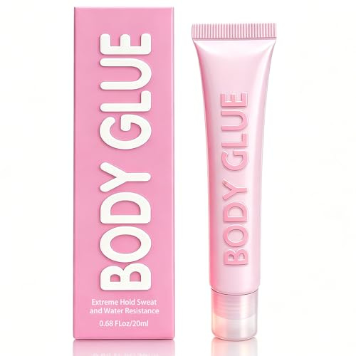 Body Glue - Clear Invisible Skin-Friendly Adhesive for Clothes, Compression Stockings & Wardrobe Malfunctions, Non-Slip Formula Secures Straps & Low Collars, 20ML