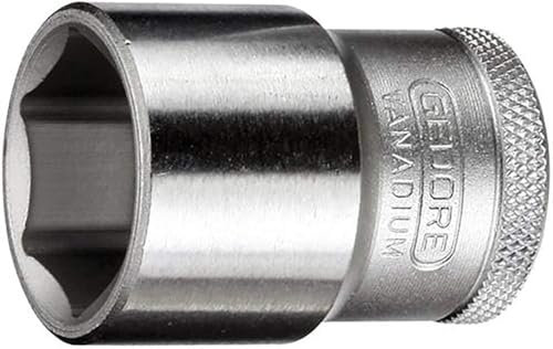 GEDORE Steckschlüsseleinsatz, Nuss, 1/2'' 12,5 mm Antrieb, 6-kant, 28 mm Weite, Werkzeug, 19 28, Stahl verchromt