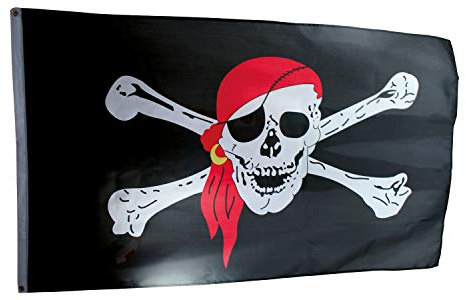 HOLZSPIELEREI Piratenflagge groß 3-farbig