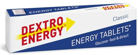 Dextro Energy Tabletas clásicas de carbohidratos de acción rápida para una rápida explosión de glucosa, ideal para llevar, vegano, 47 g (paquete de 24)