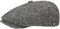 LIERYS Tweed Winter Schirmmütze Damen/Herren - Flatcap Made in Italy - Mütze mit Schurwolle - melierte Wintermütze mit Innenfutter - Flat Cap Herbst/Winter - Schiebermütze schwarz M (56-57 cm)