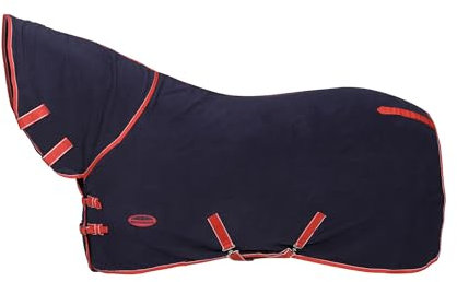 Weatherbeeta Fleece Cooler Combo Neck Rug - Navy/Rot/Weiß