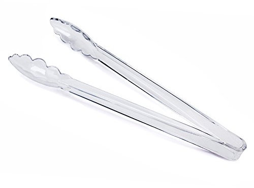 New Star Foodservice 35520 Utility Tong, High Heat Kunststoff, gewelltem, 30,5 cm, transparent, 12 Stück
