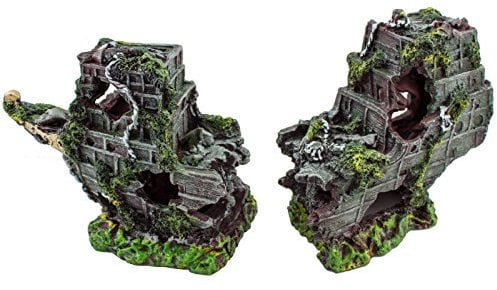 JAD RO-2199 XXL Schiffswrack 2-teilig für das Aquarium ca. 39cm - hochwertige Aquarium Dekoration Deko aus Polyresin