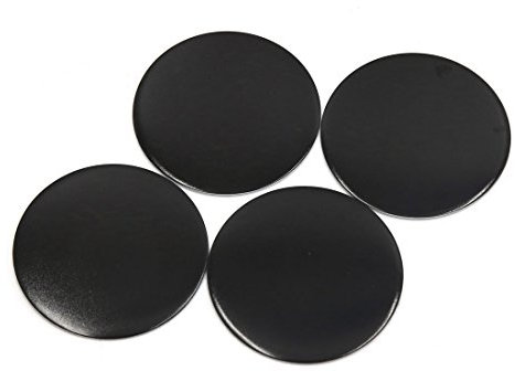 sourcing map 4Pcs Black Aluminium Alloy 56mm Dia Car Wheel Center Hub Cap Emblem Sticker DE de