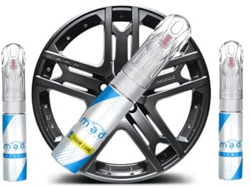 M.A.D GLOSS BLACK ALLOY WHEEL TOUCH UP PEN REPAIR KIT PAINT WITH BRUSH CURBING SCRATCH 20ML(PAINT + PRIMER + LACQUER)