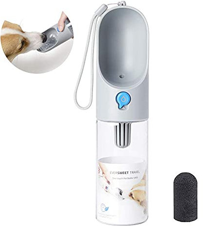 PETKIT Eversweet Distributeur d’Eau, Gourde pour Chien de Voyage pour Animal Domestique, BPA-Free,Antibactérienne,400ml (Gris)