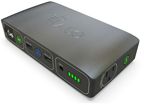 HALO Bolt 58830 mWh Portable Phone Laptop Charger Car Jump Starter with AC Outlet and Car Charger,usb - Grey