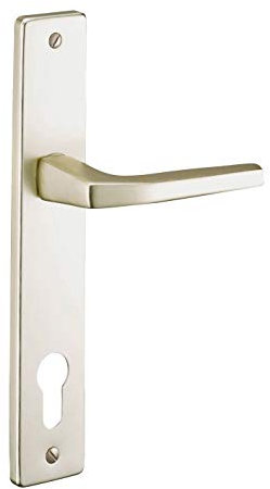 THIRARD - Ensemble de Poignées pour Porte d'Entrée Picardie - Aluminium - Pratique et Esthétique - Trou de Cylindre - Carré 8 mm - Entr'Axes 92 mm - Finition Champagne - Jaune/Doré