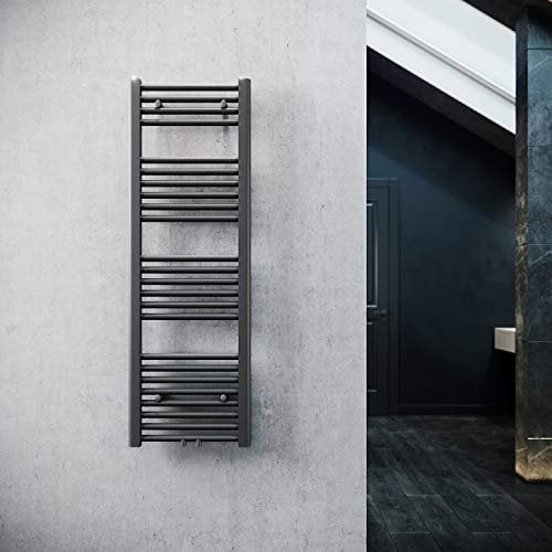 ELEGANT Heizkörper Bad 1200x400 mm Anthrazit Badheizkörper Mittelanschluss Handtuchwärmer Handtuchtrockner Heizkörper