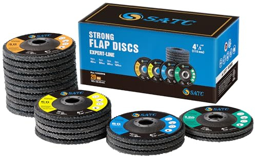 S SATC 20PCS Flap Discs 4 1/2 for Angle Grinder 40/60/80/120 Grit Flap Disc High-Density Bevel Type Angle Grinder Sanding Disc Abrasive Flap Disk #29