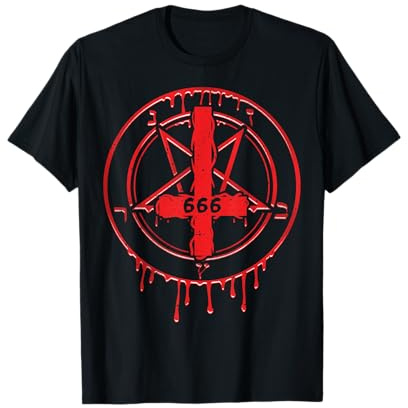 Gedrehtes Kreuz I 666 Pentagram I Satanisten T-Shirt